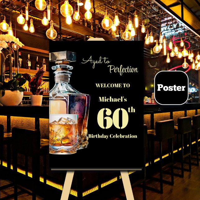 Aged to Perfection Men's 60th Whiskey Birthday Poster (Von Creator hochgeladen)