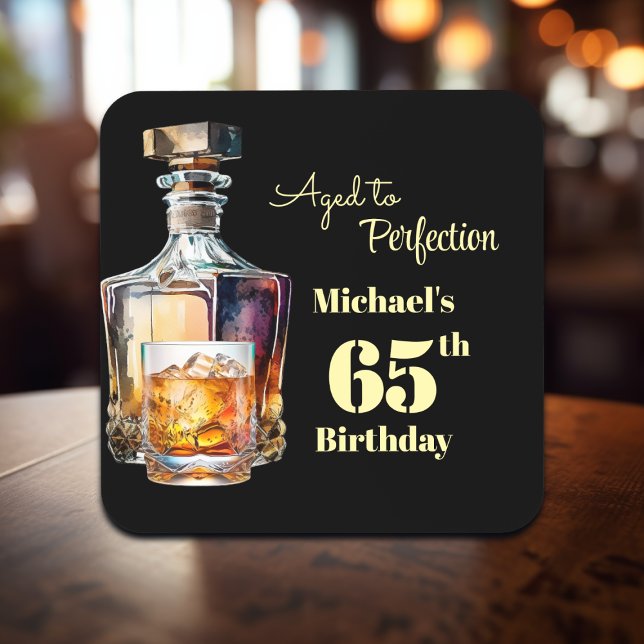 Aged to Perfection Men's 65th Whiskey Birthday  Getränkeuntersetzer (Von Creator hochgeladen)