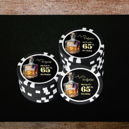 Aged to Perfection Men's 65th Whiskey Birthday  Pokerchips