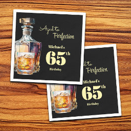 Aged to Perfection Men's 65th Whiskey Birthday  Serviette