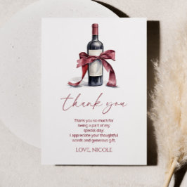 Aged To Perfection Red Wine Bow Birthday Party Dankeskarte