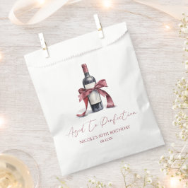 Aged To Perfection Red Wine Bow Birthday Party Geschenktütchen