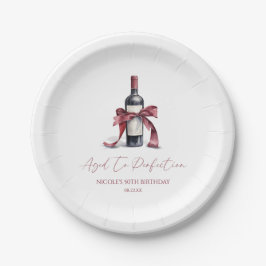 Aged To Perfection Red Wine Bow Birthday Party Pappteller