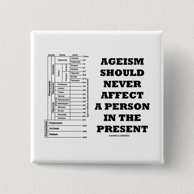 Ageism sollte eine Person im Geschenk nie Button (Vorderseite)