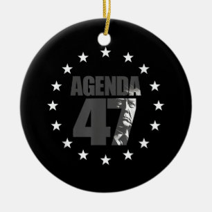 Agenda 47 Patriotische Trump-Wiederwahlkampagne De Keramik Ornament