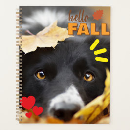 Agenda con imagen de perro entre hojas  planer