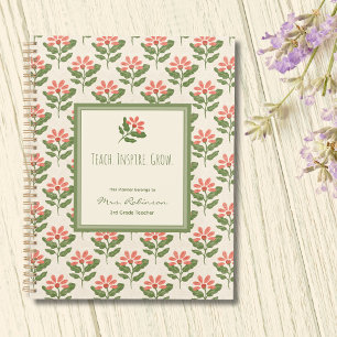 Agenda de professeur floral personnalisé