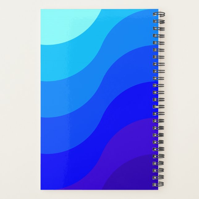Agenda Espiral com Foto Desenho Dégrade Azul (Dos)