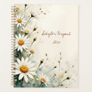 Agenda floral à reliure spirale à motif botanique 