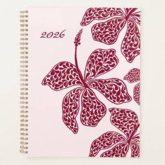 Agenda Floral Art Hibiscus Rouge 2026