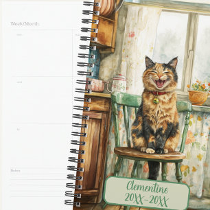 Agenda non daté Carnet de rendez-vous Chat Écaillé