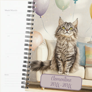 Agenda non daté Tabby Party Cat