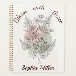 Agenda personnalisé Fleur Rose rose personnalisée