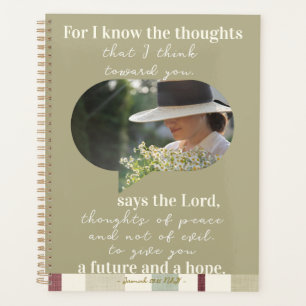 Agenda personnel Jeremiah 29:11 Vert Sauge Carreau