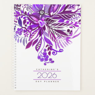 Agenda quotidien Fantaisie Florale Violet 2026
