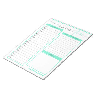 Agenda quotidien vert mignon bloc-notes personnali