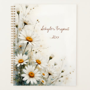 Agenda spirale florale à motif botanique de margue