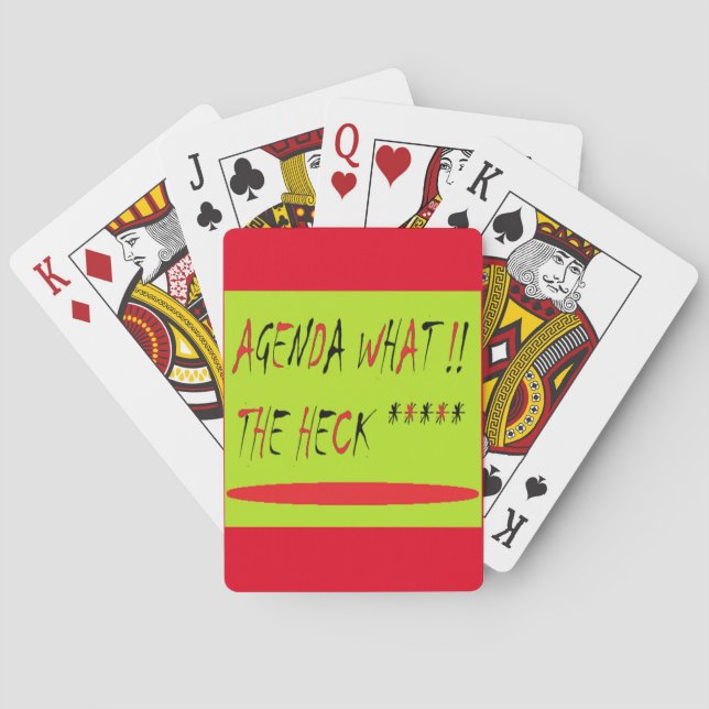 Agenda Was die Heck Farben sind grün rot Spielkarten (Rückseite)