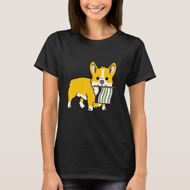 Agender Corgi Agender Stolzflagge T-Shirt (Vorderseite)