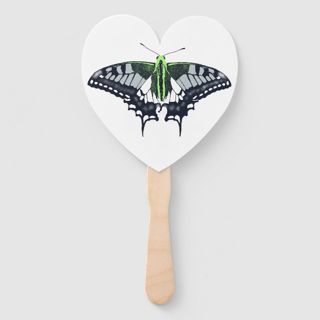Agender Flag Swallowtail Butterfly Fächer (Vorderseite)