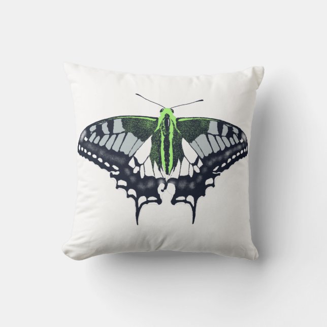 Agender Flag Swallowtail Butterfly Kissen (Vorderseite)