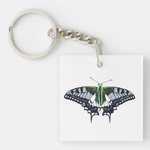 Agender Flag Swallowtail Butterfly Schlüsselanhänger