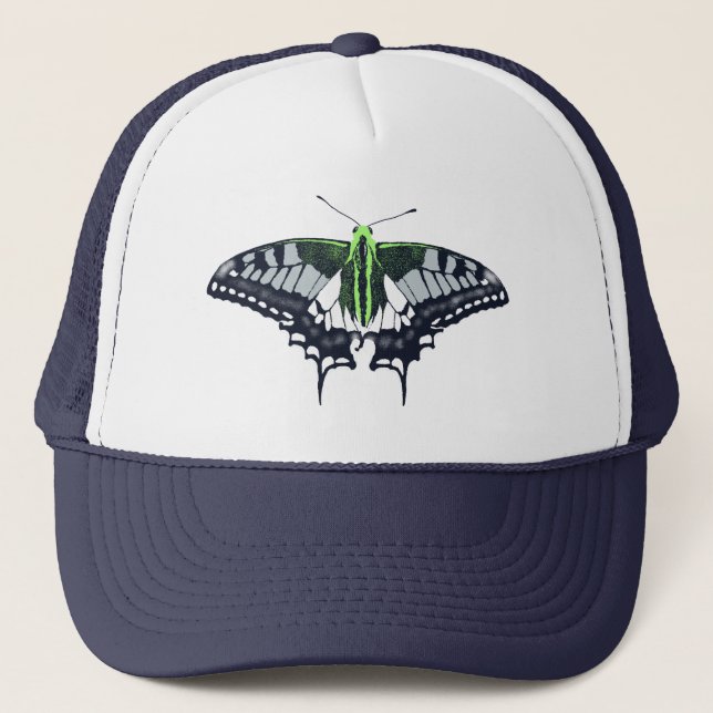 Agender Flag Swallowtail Butterfly Truckerkappe (Vorderseite)