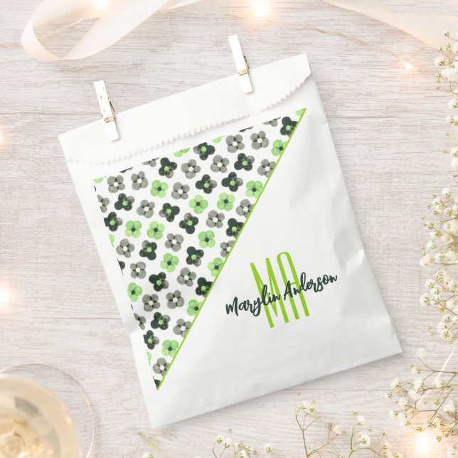 AGENDER FLORAL PATTERN LGBTQ CUSTOM MONOGRAM GESCHENKTÜTCHEN (Ausgeschnitten)