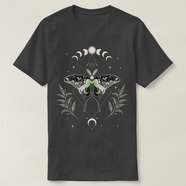 Agender Luna Moth Celestial LGBT Pride Flag 1 T-Shirt (Design vorne)