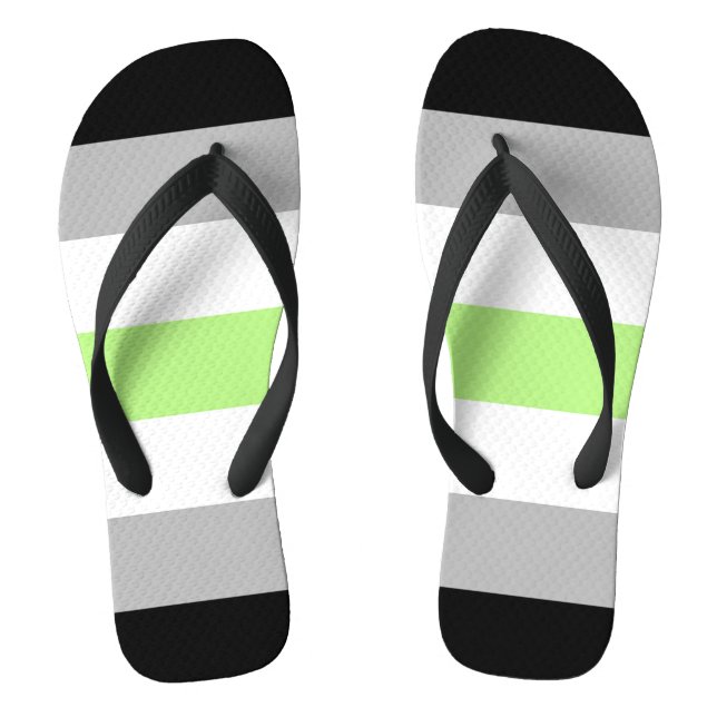 Agender Pride Flag Flip Flops (Fußbett)