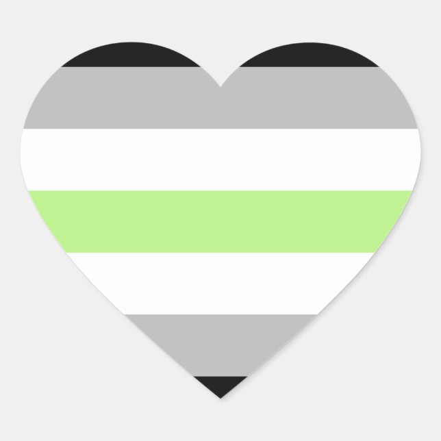 Agender Pride Flag Herz-Aufkleber (Vorderseite)