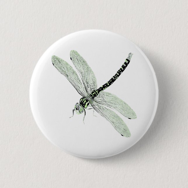 Agender Pride Vintag Dragonfly Art Button (Vorderseite)
