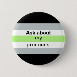 Agender Pronomen fragen Knopf Button