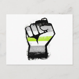 Agender Protest Fäuste Postkarte