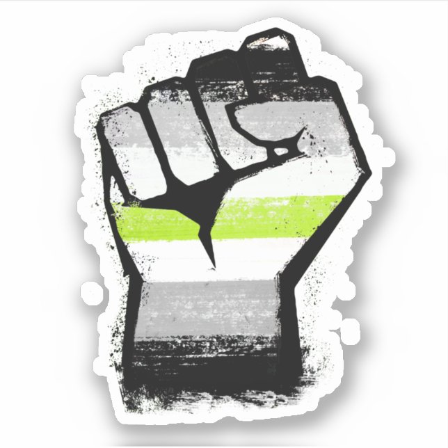Agender Protest Fist Aufkleber (Vorderseite)