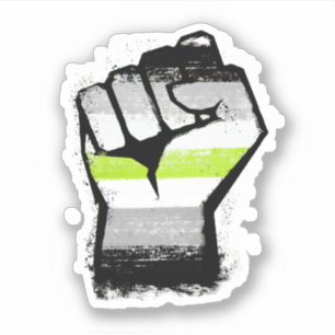 Agender Protest Fist Aufkleber