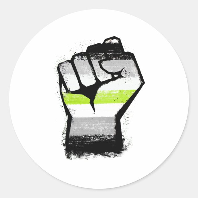 Agender Protest Fist Runder Aufkleber (Vorderseite)