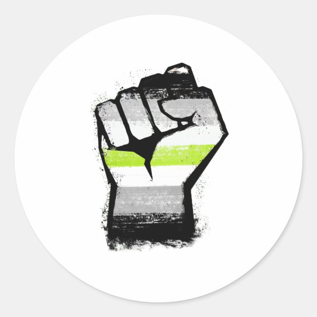 Agender Protest Fist Runder Aufkleber (Vorderseite)