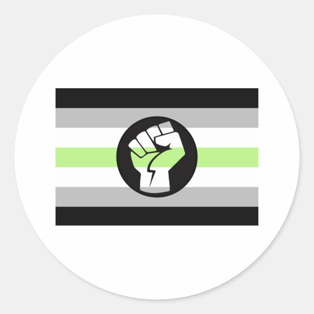 Agender-Protestflagge Runder Aufkleber (Vorderseite)