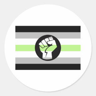 Agender-Protestflagge Runder Aufkleber