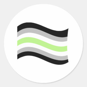 Agender Stolz Wavy Flag Runder Aufkleber