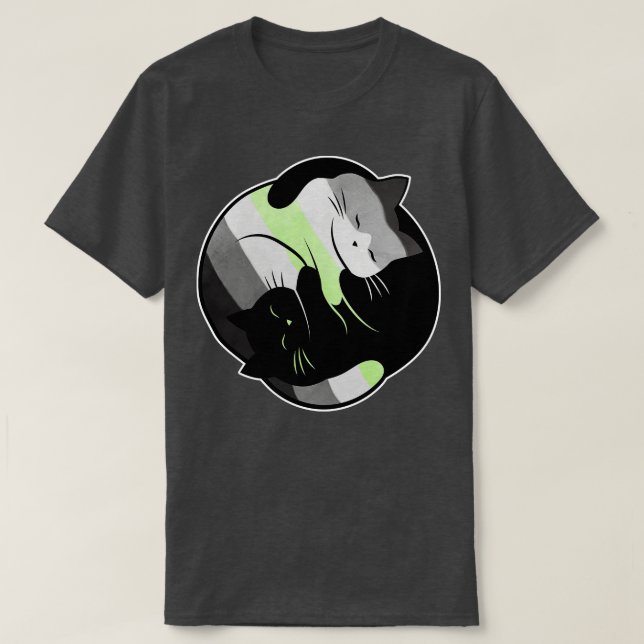 Agender Yin Yang Cat T-Shirt (Design vorne)