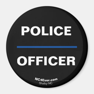 AGENT DE POLICE Aimant mince Ligne bleue