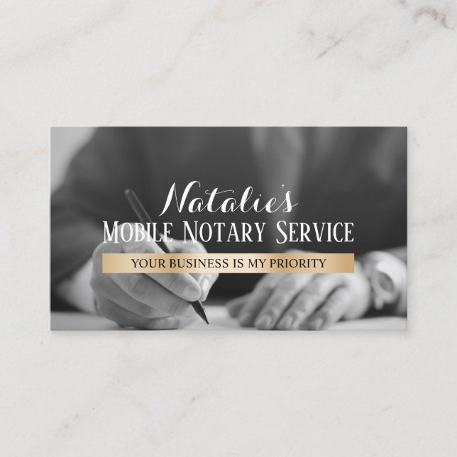 Agent für die Unterzeichnung des Mobile Notary & A Visitenkarte (Vorderseite)