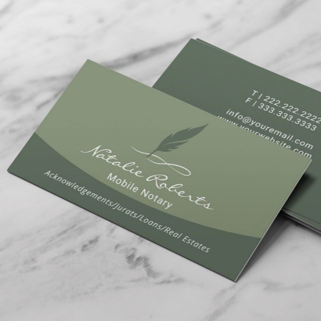 Agent für Notariatsleihe - Quill-Logo-Seite Grün Visitenkarte (Von Creator hochgeladen)