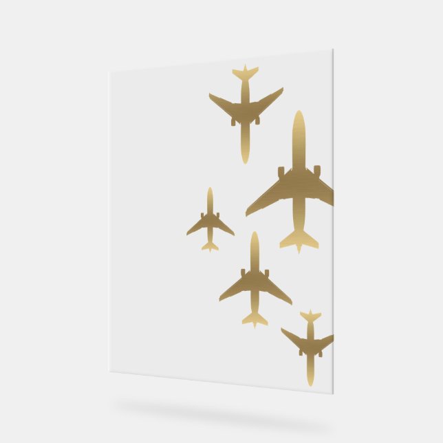 Agent Gold Airplanes für Reisen Acrylschild (Winkel)