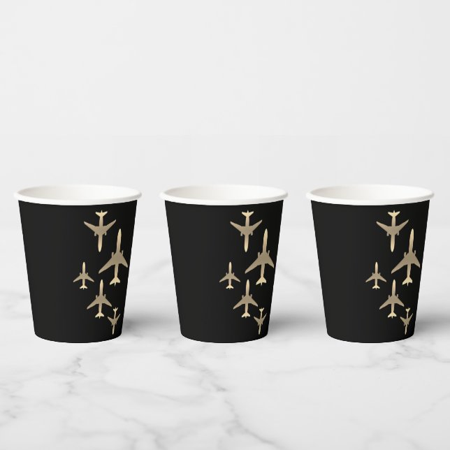 Agent Gold Airplanes Papier Cups Pappbecher (Multi)