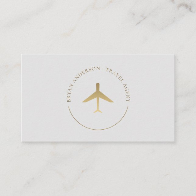 Agent-Gold-Flugzeuglogo Visitenkarte (Vorderseite)