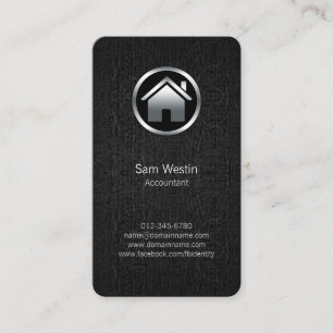 Agent immobilier Maison Black Grunge Carte de visi