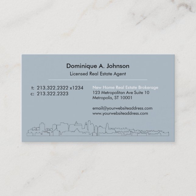 Agent immobilier urbain Carte de visite personnali (Devant)